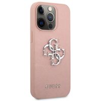 Guess 4G Metal Logo Saffiano Backcover Apple iPhone 13 Pro - Rosa