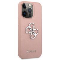 Guess 4G Metal Logo Saffiano Backcover für das iPhone 13 Pro - Rosa