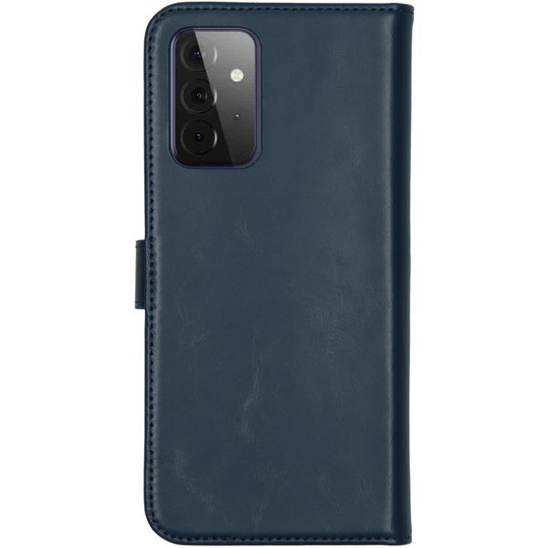 Selencia Echtleder Klapphülle Samsung Galaxy A72 - Blau