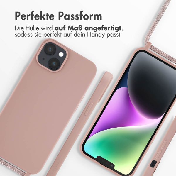 imoshion Silikonhülle mit Band für das iPhone 14 Plus - Sand Pink