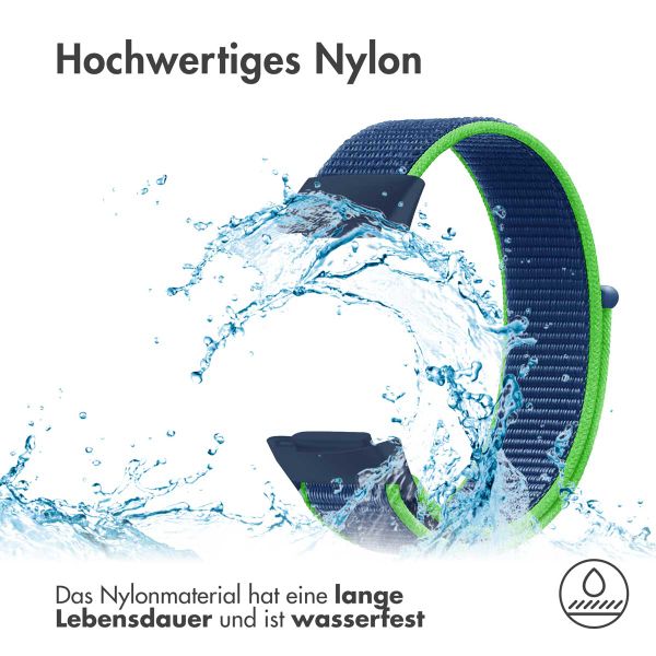 imoshion Nylonarmband für das  Fitbit Charge 5 - Größe S - Blue & Green
