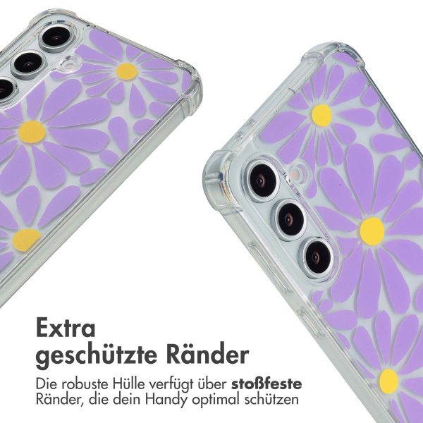 imoshion Design Hülle mit Band Samsung Galaxy S24 FE - Tropical Violet Flowers Connect