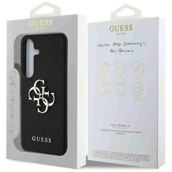 Guess 4G Metal Logo Saffiano Backcover für das Samsung Galaxy S25 Plus - Black