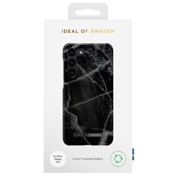 iDeal of Sweden Fashion Back Case für das Samsung Galaxy S23 - Black Thunder Marble