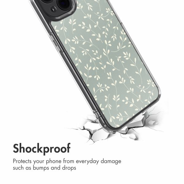 imoshion Design Hülle Apple iPhone 14 - Smoke Green Flowers