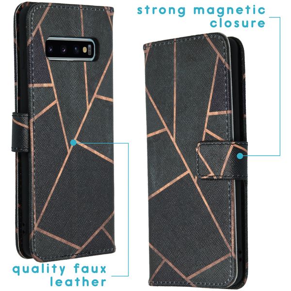 imoshion Design TPU Klapphülle Samsung Galaxy S10 - Black Graphic