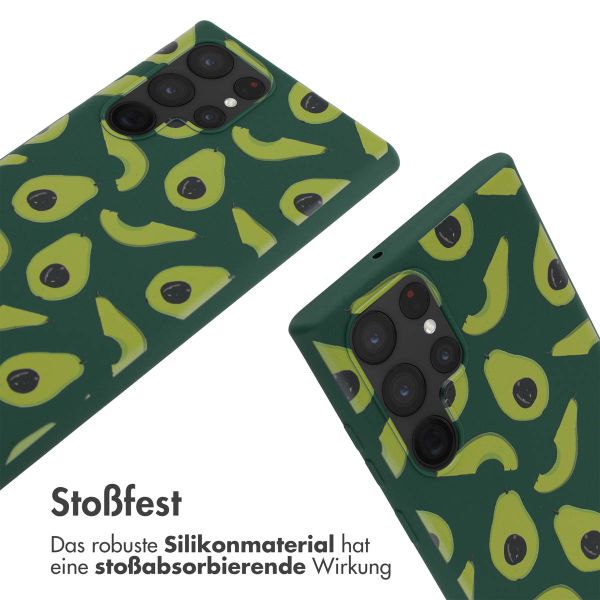 imoshion Silikonhülle design mit Band für das Samsung Galaxy S22 Ultra - Avocado Green