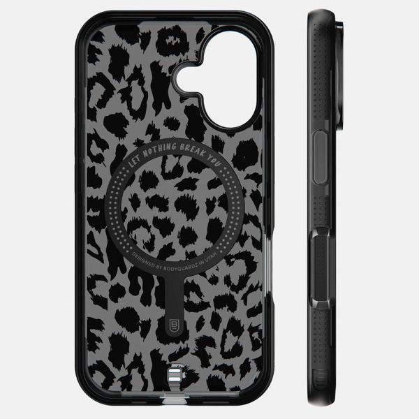 BodyGuardz Ace Pro MagSafe Back Cover für das iPhone 16 - Black Leopard