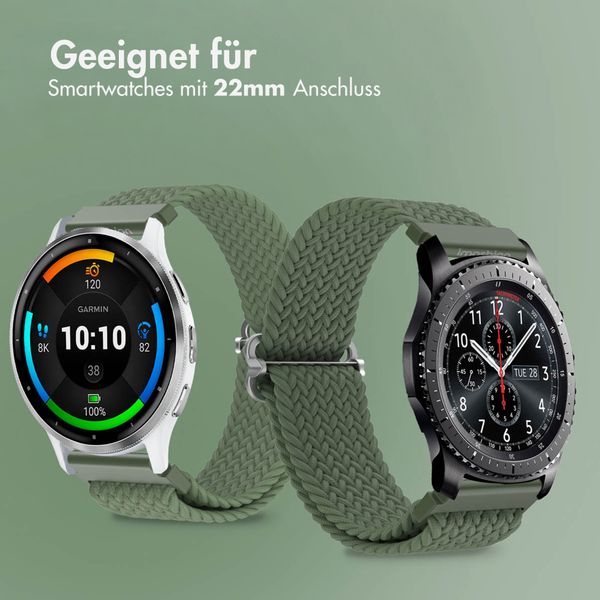 imoshion Gewebtes Nylonarmband - Universeller 22-mm-Anschluss - Dunkelgrün