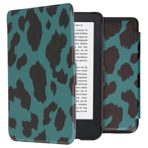 imoshion Design Slim Hard Case Sleepcover für das Kobo Clara 2E / Tolino Shine 4 - Green Leopard