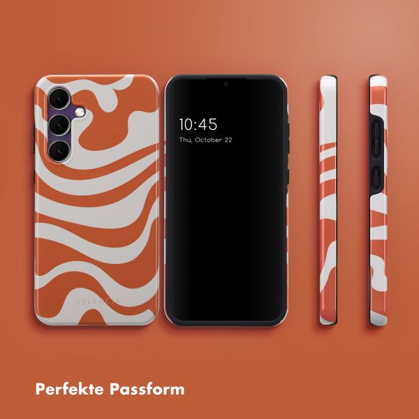 Selencia Vivid Tough Back Cover für das Samsung Galaxy S24 FE - Dream Swirl Orange