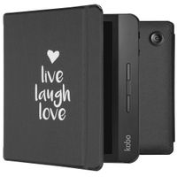 imoshion Design Slim Hard Sleepcover mit Stand für das Kobo Libra H2O - Live Laugh Love