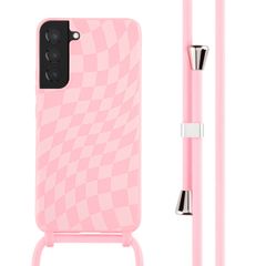 imoshion Silikonhülle design mit Band für das Samsung Galaxy S22 Plus - Retro Pink