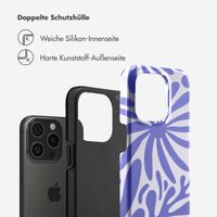 Selencia Vivid Tough Back Cover für das iPhone 15 Pro - Modern Bloom Sapphire Blue