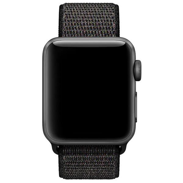 Apple Nike Sport Loop Band für Apple Watch Series 1-9 / SE - 38/40/41 mm / Series 10 - 42 mm - Schwarz