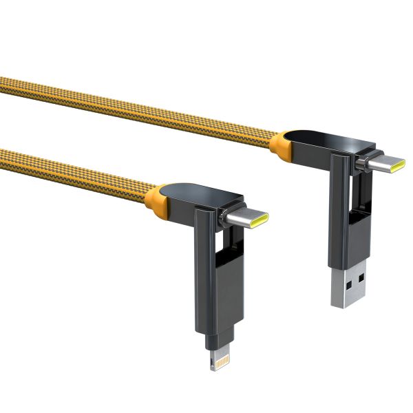 Rolling Square inCharge® XL 6-in-1-Schnellladekabel - 2 Meter - Yellow