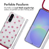 imoshion Design Hülle mit Band Samsung Galaxy A36 - Dusty Rose Connected Hearts