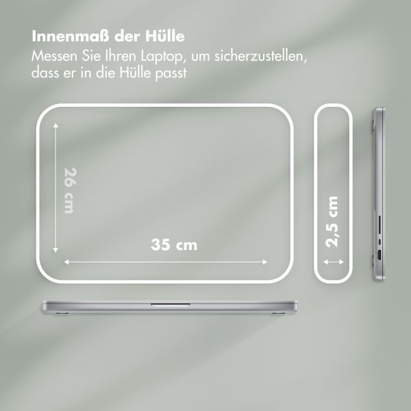 Selencia Puffy Laptop Hülle 15-16 Zoll - Laptop Sleeve - Sage Green