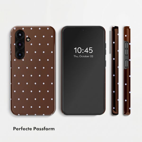 Selencia Vivid Back Cover Samsung Galaxy S25 - Happy Dots Chocolate
