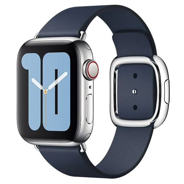 Apple Leather Band Modern Buckle für die Apple Watch Series 1-9 / SE - 38/40/41 mm / Series 10 - 42 mm - Größe L - Deep Sea