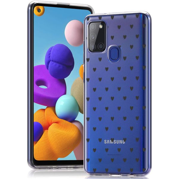 imoshion Design Hülle Samsung Galaxy A21s - Herzen - Schwarz