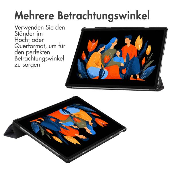 imoshion Design Trifold Klaphülle Lenovo Idea Tab Plus - Black Marble