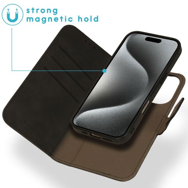 imoshion Entfernbare 2-1 Luxus Klapphülle für das Apple iPhone 16 Pro - Schwarz
