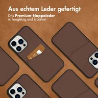 Accezz Premium Leather Card Slot Back Cover Apple iPhone 14 Pro Max - Braun