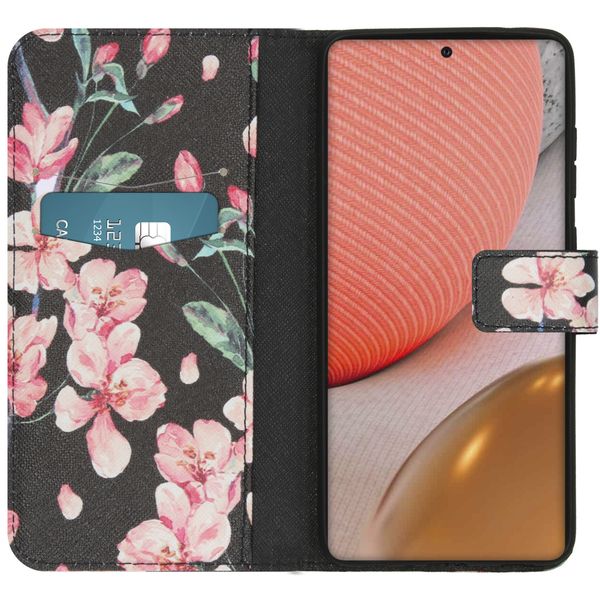 imoshion Design TPU Klapphülle Samsung Galaxy A72 - Blossom Watercolor Black