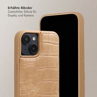 Selencia Nova Croco HandyHülle mit Kordel und Kartenhalter Apple iPhone 14 / 13 - Toasted Almond