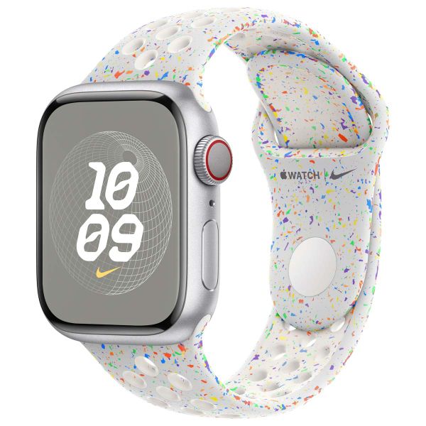 Apple Nike Sport Band für die Apple Watch Series 1 bis 9 / SE (38/40/41 mm) | Series 10 (42 mm) - Größe S/M - Pure Platinum