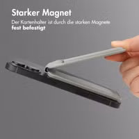 Accezz Magnetische Leder-Wallet mit Standfunktion - Geeignet für Apple Find My - Light Grey