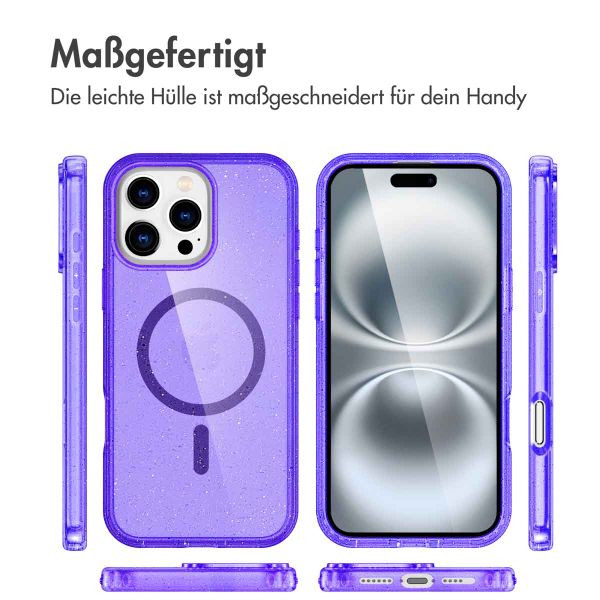 imoshion Sparkle Back Cover mit MagSafe für das Apple iPhone 16 Pro - Glitzer Violett