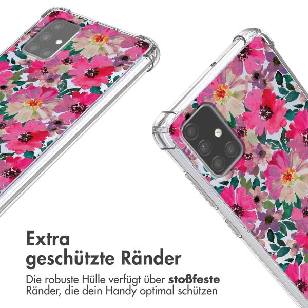 imoshion Design Hülle mit Band Samsung Galaxy A71 - Flower Water