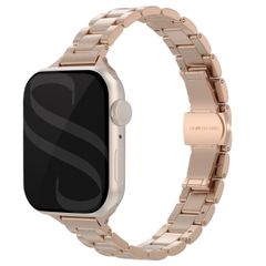 Selencia Slim Stahlgliederarmband für die Apple Watch Series 1 bis 9 / SE (38/40/41 mm) | Series 10 (42 mm) - Roségold