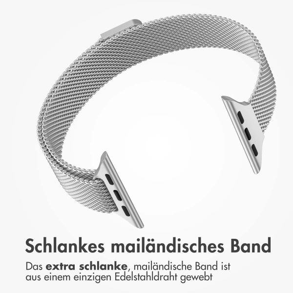imoshion Mailandisches schlankes Armband für das  Apple Watch Series 1 t/m 9 / SE (38/40/41 mm) | Series 10 / 11 (42 mm) - Silber