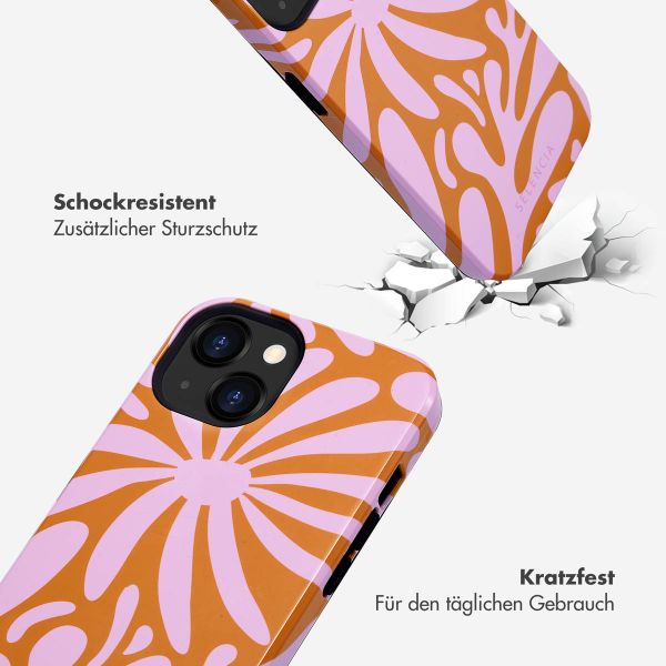 Selencia Vivid Tough Back Cover für das iPhone 13 - Modern Bloom Pink