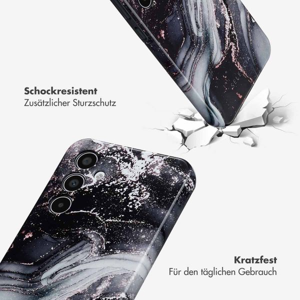 Selencia Vivid Back Cover Samsung Galaxy A35 - Chic Marble Black