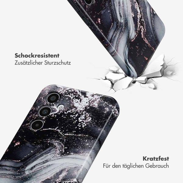 Selencia Vivid Tough Back Cover für das Samsung Galaxy A35 - Chic Marble Black