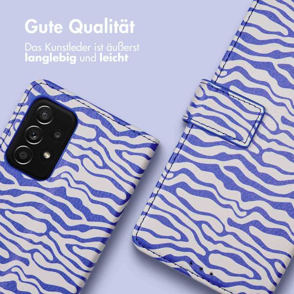 imoshion ﻿Design Klapphülle für das Samsung Galaxy A52(s) (5G/4G) - White Blue Stripes