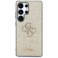 Guess 4G Metal Logo Back Cover mit Glitter Samsung Galaxy S25 Ultra - Gold
