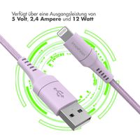 imoshion ﻿Lightning- auf USB-Kabel – nicht MFi-zertifiziert – Geflochtenes Gewebe – 1 m – Lila