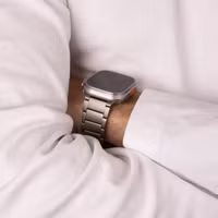 Accezz Mattes Titanstahlarmband für das  Apple Watch Series 1 t/m 11 / SE / Ultra (44/45/46/49 mm) - Titanium