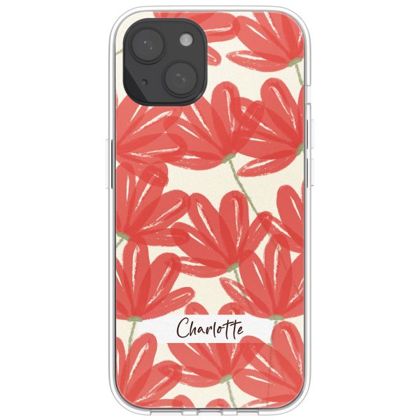 Personalisierte Hülle mit Blumen iPhone 14 - Transparent