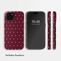 Selencia Vivid Rückabdeckung mit MagSafe Apple iPhone 15 - Happy Dots Burgundy