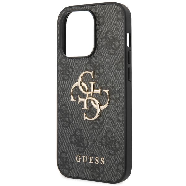 Guess 4G Metal Logo Back Cover für das iPhone 14 Pro - Grau