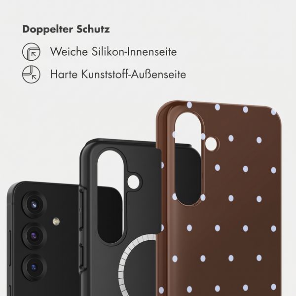 Selencia Vivid Rückabdeckung mit MagSafe Samsung Galaxy S25 - Happy Dots Chocolate