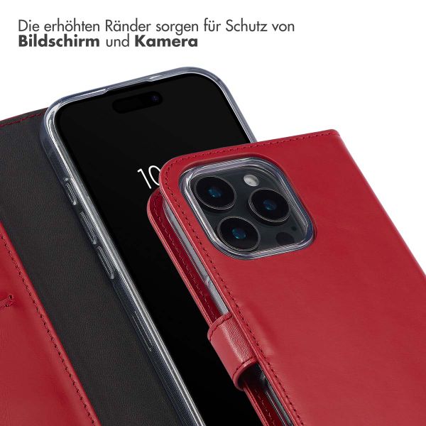 Selencia Echtleder Klapphülle für das iPhone 16 Pro - Rot