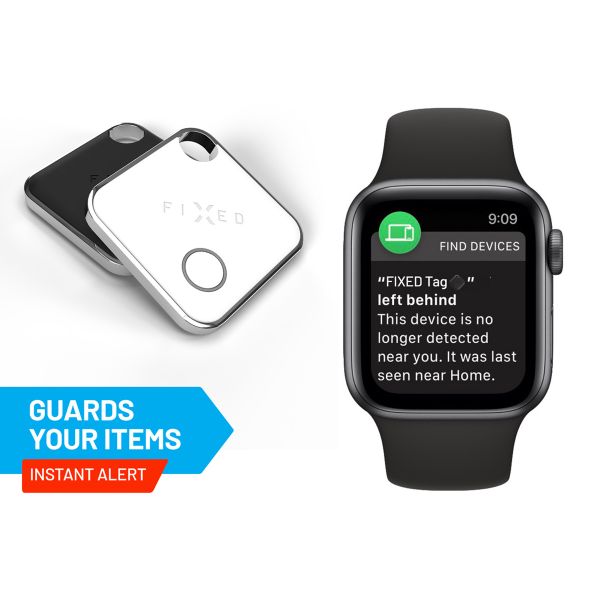 Fixed Tag - Bluetooth Tracker für iOS - 2 Pack - Schwarz / Weiß