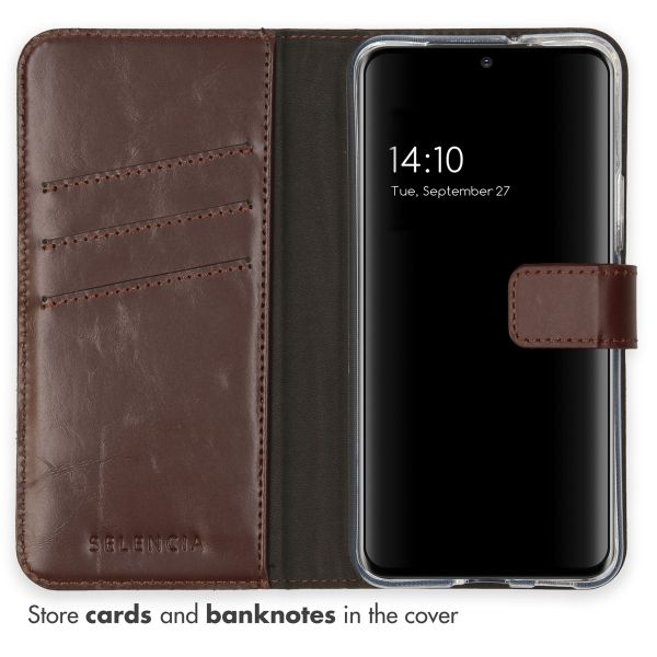 Selencia Echtleder Klapphülle Samsung Galaxy S22 - Braun